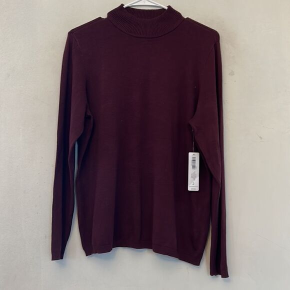 Chicos light weight long sleeve burgundy sweater Size 2 NWT - Picture 2 of 7